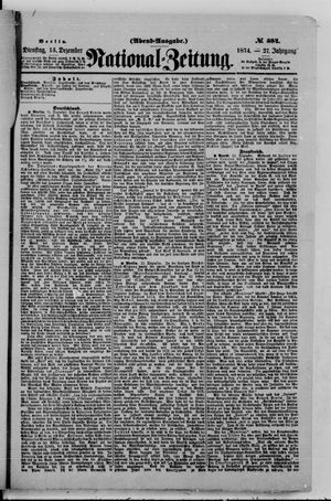 National-Zeitung vom 15.12.1874