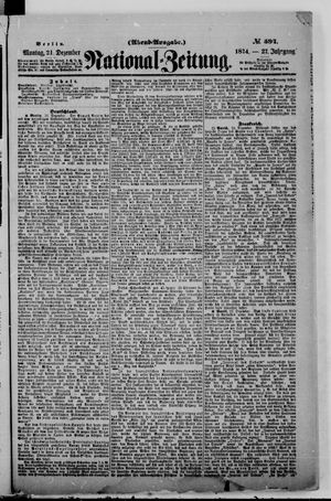 National-Zeitung vom 21.12.1874