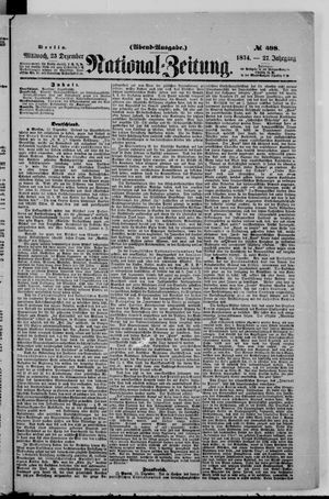 National-Zeitung vom 23.12.1874