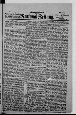 National-Zeitung vom 31.12.1874