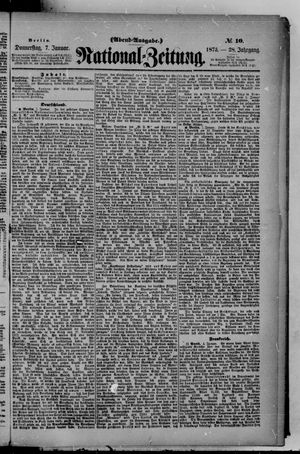 Nationalzeitung vom 07.01.1875
