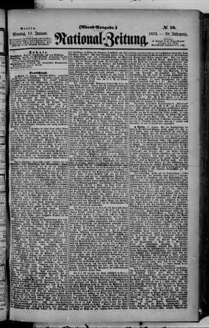 Nationalzeitung vom 11.01.1875