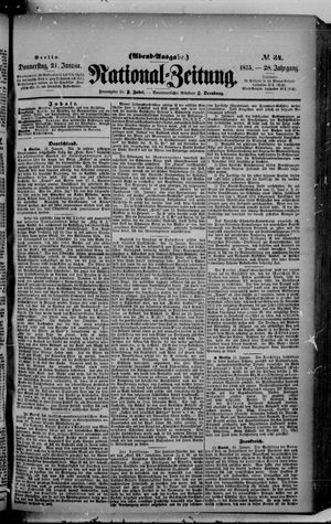 Nationalzeitung on Jan 21, 1875