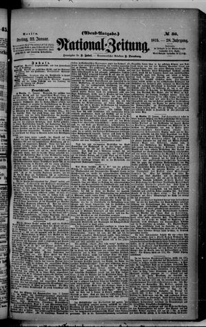 Nationalzeitung on Jan 22, 1875