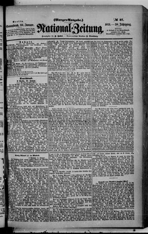 Nationalzeitung vom 23.01.1875
