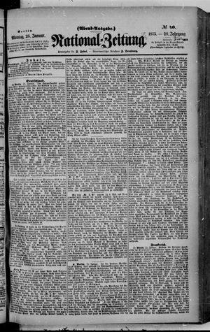 Nationalzeitung vom 25.01.1875