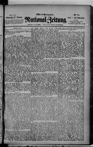 Nationalzeitung on Jan 27, 1875