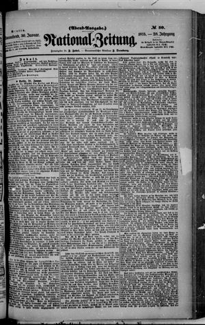 Nationalzeitung vom 30.01.1875