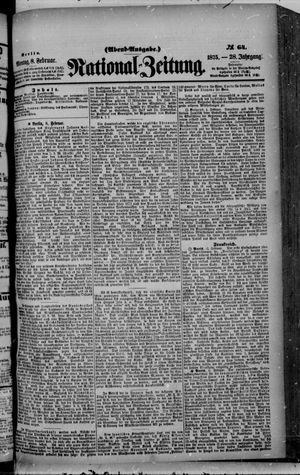 Nationalzeitung vom 08.02.1875