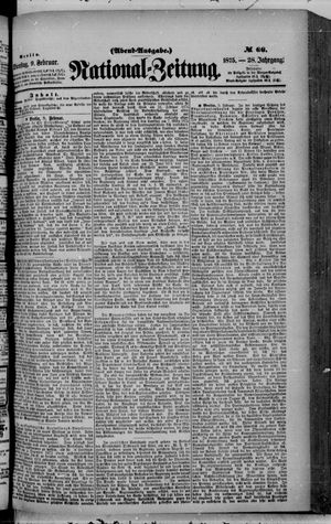 Nationalzeitung vom 09.02.1875