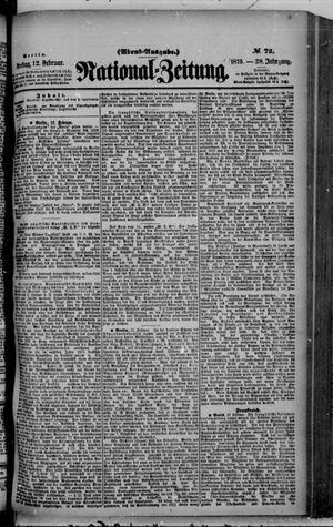Nationalzeitung vom 12.02.1875