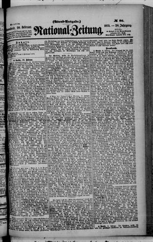Nationalzeitung on Feb 20, 1875