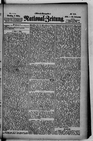 Nationalzeitung vom 09.03.1875