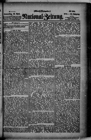 Nationalzeitung vom 22.04.1875