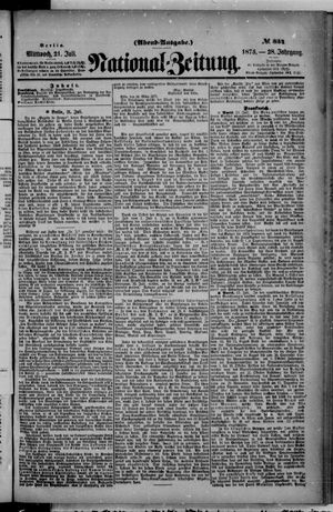 Nationalzeitung vom 21.07.1875