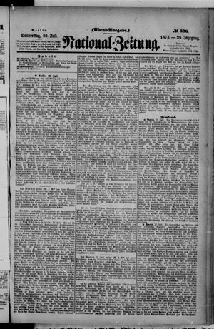Nationalzeitung vom 22.07.1875