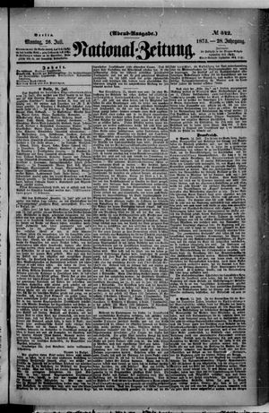 Nationalzeitung vom 26.07.1875