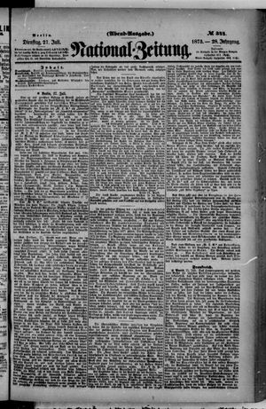 Nationalzeitung vom 27.07.1875