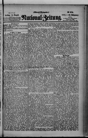 Nationalzeitung on Aug 13, 1875
