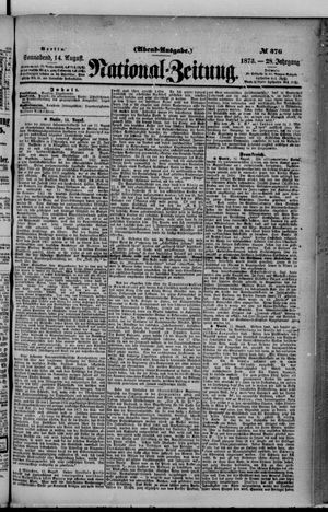 Nationalzeitung on Aug 14, 1875