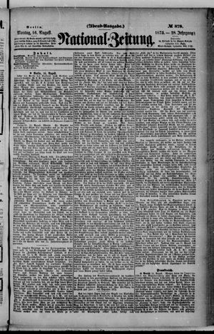 Nationalzeitung on Aug 16, 1875