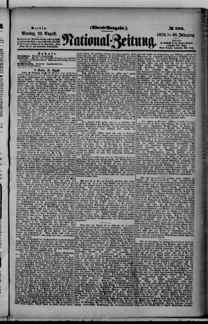Nationalzeitung vom 23.08.1875