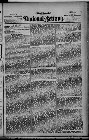 Nationalzeitung vom 18.09.1875