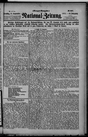 Nationalzeitung on Sep 21, 1875