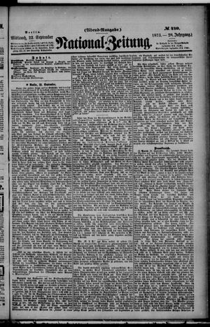 Nationalzeitung on Sep 22, 1875
