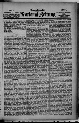 Nationalzeitung vom 07.10.1875