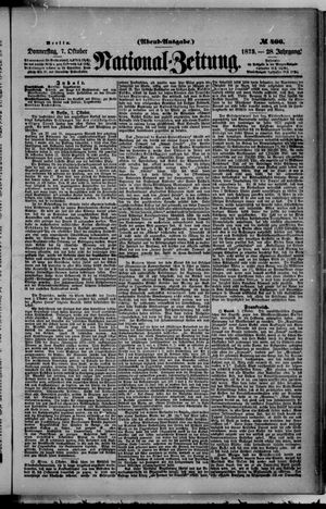 Nationalzeitung on Oct 7, 1875