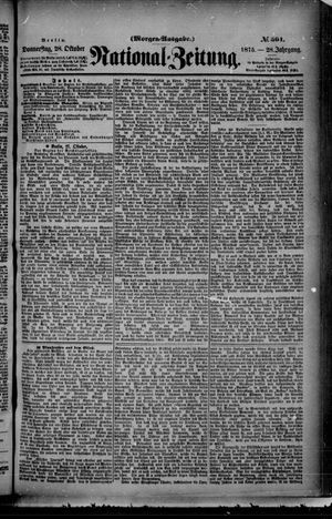 Nationalzeitung vom 28.10.1875