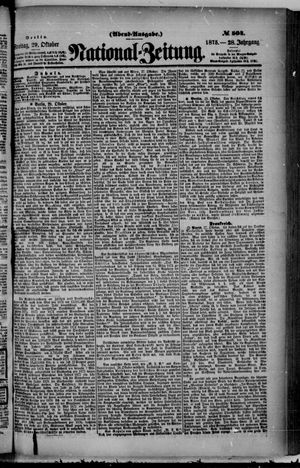 Nationalzeitung on Oct 29, 1875