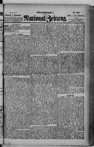 Nationalzeitung vom 01.11.1875