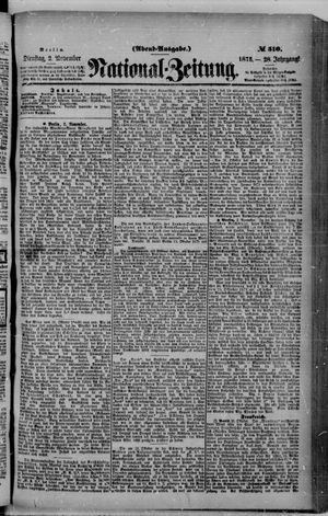 Nationalzeitung vom 02.11.1875