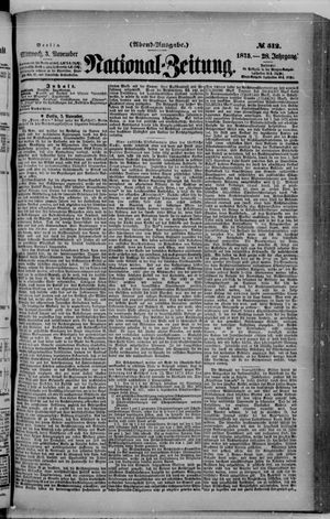 Nationalzeitung vom 03.11.1875