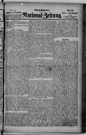Nationalzeitung vom 17.11.1875