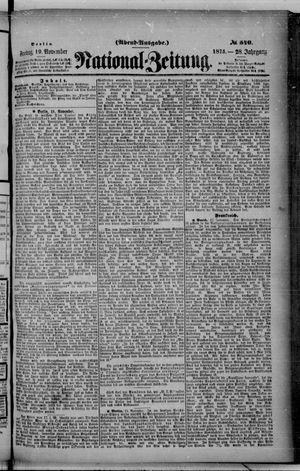 Nationalzeitung vom 19.11.1875