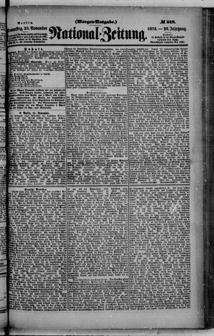 Nationalzeitung vom 25.11.1875