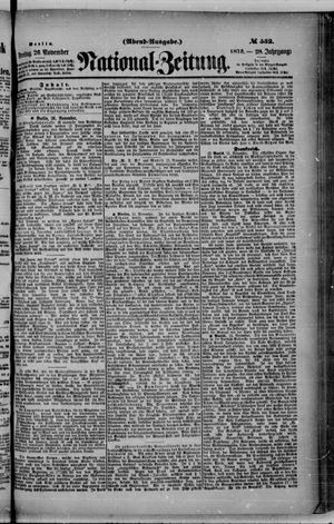 Nationalzeitung on Nov 26, 1875