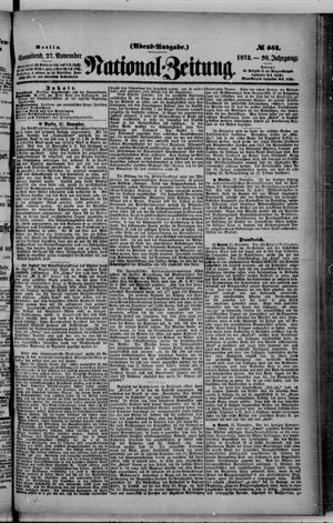 Nationalzeitung vom 27.11.1875