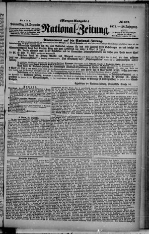 Nationalzeitung vom 23.12.1875