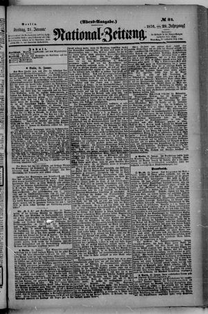 Nationalzeitung vom 21.01.1876