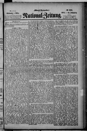 Nationalzeitung on Mar 1, 1876