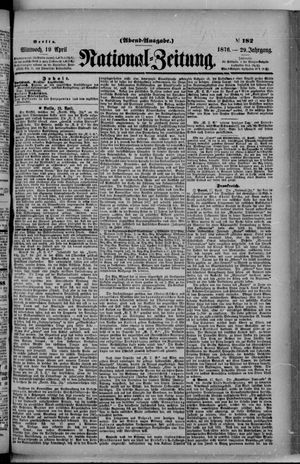 Nationalzeitung vom 19.04.1876
