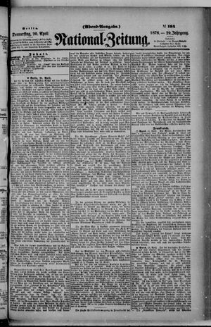Nationalzeitung on Apr 20, 1876