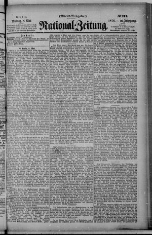 Nationalzeitung vom 08.05.1876
