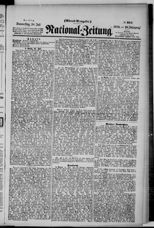 Nationalzeitung vom 20.07.1876