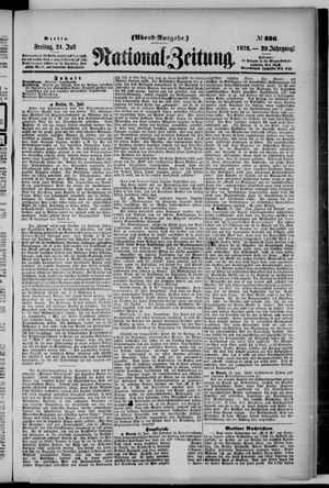 Nationalzeitung vom 21.07.1876