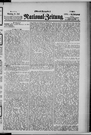 Nationalzeitung on Jul 31, 1876